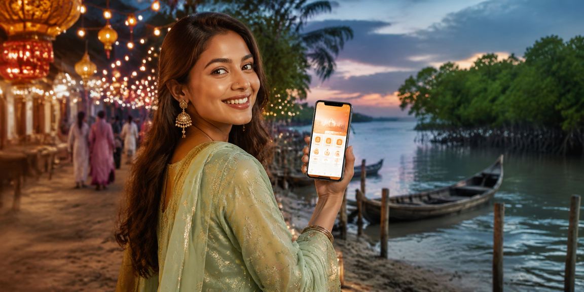 খুলনায় ঈদ উৎসবে মোবাইলে পেমেন্ট ও বেটিং করছেন একজন ব্যবহারকারী